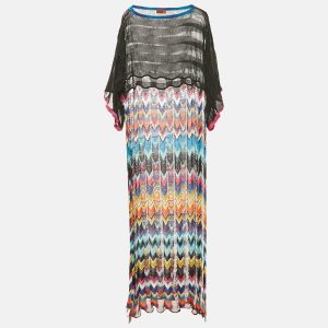Missoni Mare Multicolor Patterned Knit Fringed Cover-Up Long Dress S, Dresses - Luxury Closet catalog