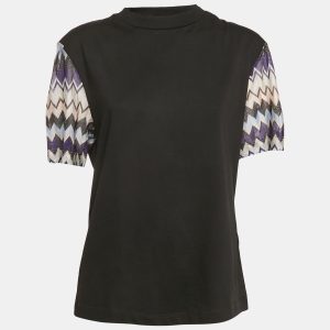 Missoni Black Zigzag Raschel Sleeve Jersey T-Shirt L, Shirts & Tops - Luxury Closet catalog
