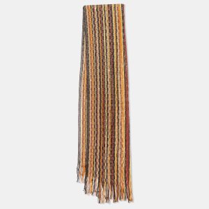 Missoni Brown Sequin Embellished Striped Wool Knit Stole, Scarves & Shawls - Luxury Closet catalog
