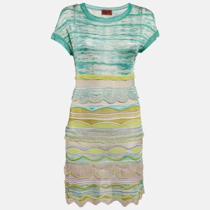 Missoni Green Stretch Knit Ruffled Mini Dress S, Dresses - Luxury Closet catalog