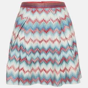 Missoni Blue Chevron Pattern Knit Mini Skirt S, Skirts - Luxury Closet catalog