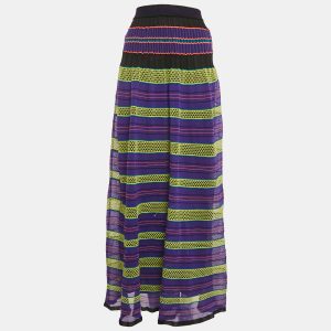 M Missoni Purple/Multicolor Patterned Knit Maxi Skirt S, Skirts - Luxury Closet catalog