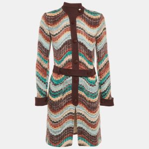 Missoni Multicolor Zig Zag Wool Knit Belted Coat S, Coats & Jackets - Luxury Closet catalog