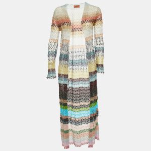 Missoni Multicolor Lurex Open Knit Long Cardigan S, Sweaters & Cardigans - Luxury Closet catalog