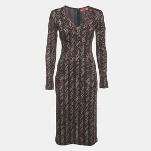Missoni Black Zig Zag Knit V-Neck Sheath Dress S, Dresses - Luxury Closet catalog