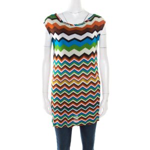 Missoni Mare Multicolor Chevron Pattern Knit Sleeveless Tunic S, Shirts & Tops - Luxury Closet catalog