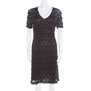 Missoni Black Lurex Patterned Knit V Neck Midi Dress M, Dresses - Luxury Closet catalog