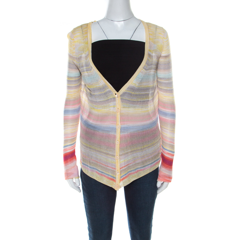 Missoni Multicolor Striped Knit Cardigan M, Sweaters & Cardigans - Luxury Closet catalog