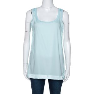 Missoni Pastel Blue Silk & Knit Sleeveless Scoop Neck Top M, Shirts & Tops - Luxury Closet catalog