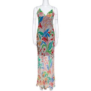 Missoni Cream Floral Print Crepe Sheer Maxi Dress M, Dresses - Luxury Closet catalog