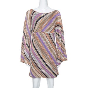 M Missoni Multicolor Perforated Knit Long Sleeve Dress M, Dresses - Luxury Closet catalog