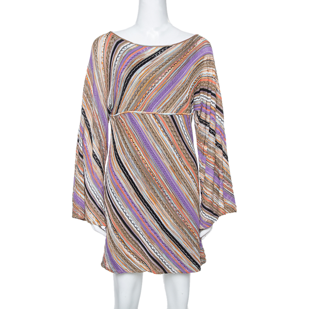M Missoni Multicolor Perforated Knit Long Sleeve Dress M, Dresses - Luxury Closet catalog