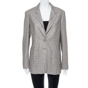 Missoni Gold & Grey Lurex Knit Blazer L, Coats & Jackets - Luxury Closet catalog