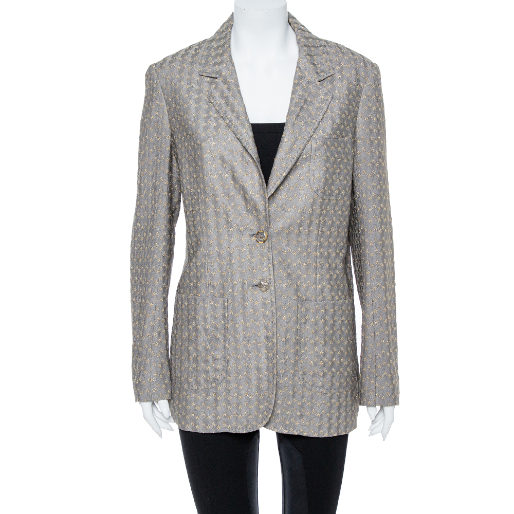 Missoni Gold & Grey Lurex Knit Blazer L, Coats & Jackets - Luxury Closet catalog