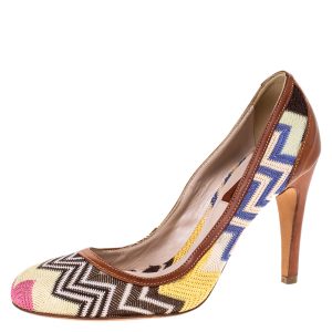 Missoni Multicolor Patterned Knit Fabric Pumps Size 38, Pumps - Luxury Closet catalog