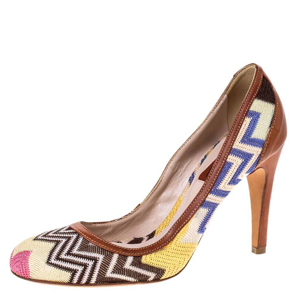 Missoni Multicolor Patterned Knit Fabric Pumps Size 38, Pumps - Luxury Closet catalog