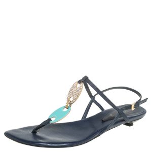 Missoni Blue Leather Thong Sandals Size 37, Sandals - Luxury Closet catalog