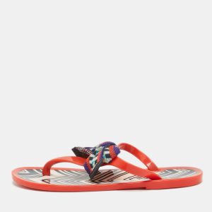 Missoni Orange Jelly Bow Thong Flat Sandals Size 37, Sandals - Luxury Closet catalog