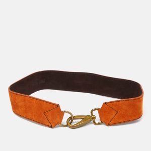 Miu Miu Orange Suede Clasp Belt 70 CM, Belt Buckles - Luxury Closet catalog