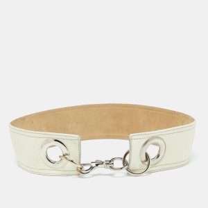 Miu Miu Off White Leather Buckle Waist Belt 85CM, Belt Buckles - Luxury Closet catalog