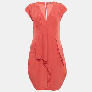 Miu Miu Pink Silk Drape Detail Mini Dress M, Dresses - Luxury Closet catalog