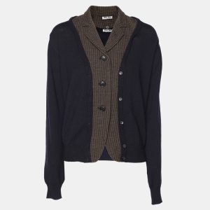 Miu Miu Deep Navy/Brown Wool Blend Sweater M, Sweaters & Cardigans - Luxury Closet catalog
