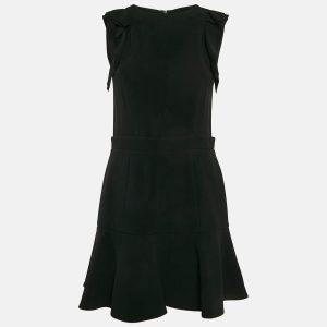Miu Miu Black Crepe Ruffled Mini Dress M, Dresses - Luxury Closet catalog