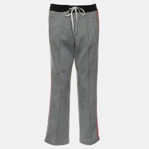 Miu Miu Grey Cotton Jogger Pants with Logo Detail Size XL, Clothing - Luxury Closet catalog