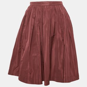 Miu Miu Burgundy Synthetic Pleated Mini Skirt S, Skirts - Luxury Closet catalog