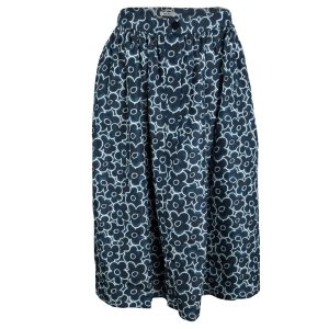 Miu Miu Blue Floral Printed Silk Gathered High Waist Midi Skirt S, Skirts - Luxury Closet catalog