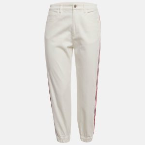 Miu Miu White Striped Denim Elasticated Bottom jeans S Waist 27", Jeans - Luxury Closet catalog