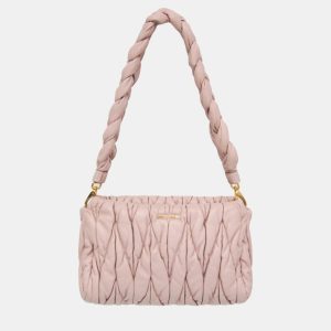 Miu Miu Pink Beige Leather Shoulder Bag, Shoulder Bags - Luxury Closet catalog