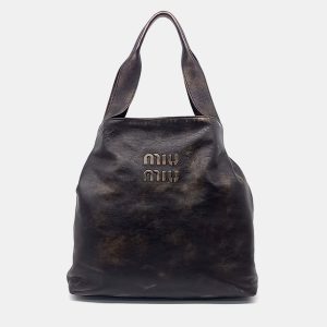 Miu Miu Dark Brown Leather Nappa Hobo Bag, Shoulder Bags - Luxury Closet catalog