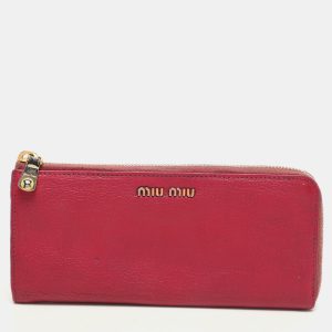 Miu Miu Pink Leather Zip Around Wallet, Wallets & Money Clips - Luxury Closet catalog