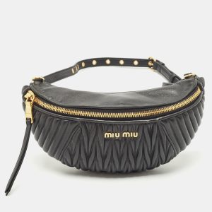 Miu Miu Black Matelass&eacute; Leather Belt Bag, Handbags - Luxury Closet catalog