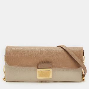 Miu Miu Two Tone Beige Leather Pushlock Flap Wallet on Chain, Wallets & Money Clips - Luxury Closet catalog