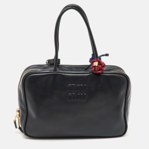 Miu Miu Black Leather Top Zip Beau Satchel, Satchels - Luxury Closet catalog