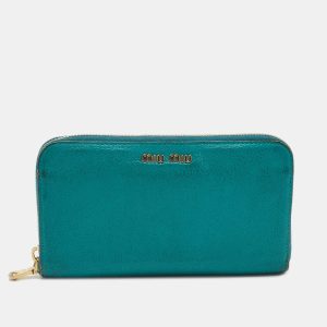 Miu Miu Green Leather Zip Around Wallet, Wallets & Money Clips - Luxury Closet catalog