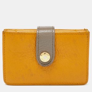 Miu Miu Mustard/Grey Leather Card Case, Wallets & Money Clips - Luxury Closet catalog