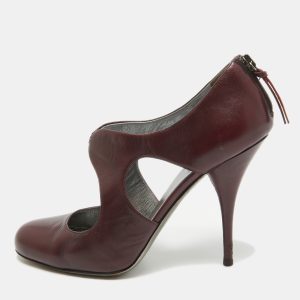 Miu Miu Plum Leather Cut Out Round Toe Pumps Size 37, Pumps - Luxury Closet catalog