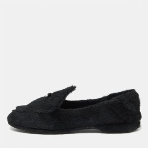 Miu Miu Black Faux Fur Smoking Slippers 37.5, Loafers & Slip-Ons - Luxury Closet catalog