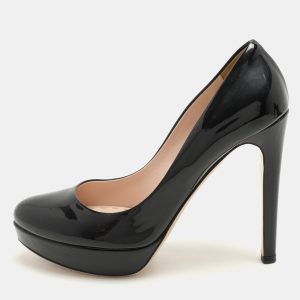 Miu Miu Black Patent Leather Platform Pumps Size 40, Pumps - Luxury Closet catalog