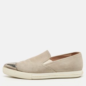 Miu Miu Grey Suede Metal Cap Toe Slip On Sneakers Size 37, Athletic Shoes & Sneakers - Luxury Closet catalog