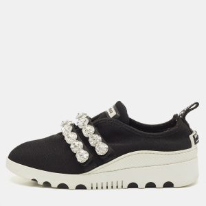 Miu Miu Black Knit Fabric Crystal Embellished Slip On Sneakers Size 37.5, Athletic Shoes & Sneakers - Luxury Closet catalog