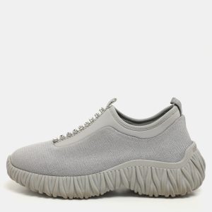 Miu Miu Grey Stretch Knit Crystal-Embellished Slip-On Sneakers 36.5, Athletic Shoes & Sneakers - Luxury Closet catalog