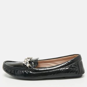 Miu Miu Black Patent Leather Crystals Embellished Loafers Size 38, Loafers & Slip-Ons - Luxury Closet catalog