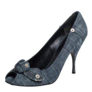 Miu Miu Blue Denim Peep-toe Pumps Size 41, Pumps - Luxury Closet catalog