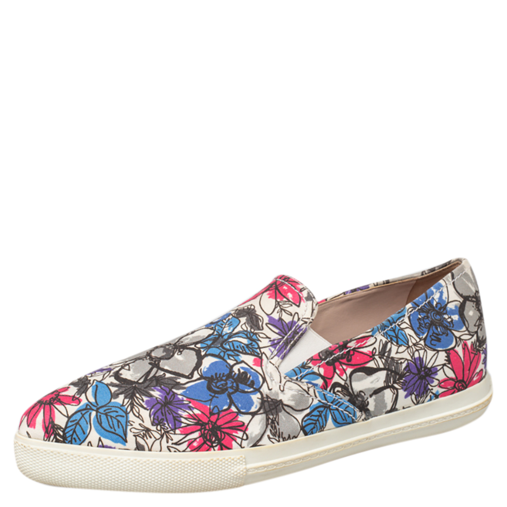 Miu Miu Multicolor Printed Canvas Slip On Sneakers Size 38, Athletic Shoes & Sneakers - Luxury Closet catalog