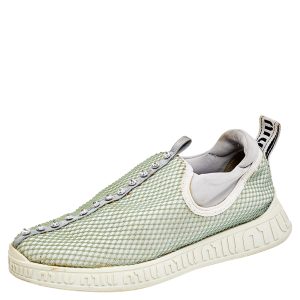 Miu Miu Multicolor Mesh and Neoprene Crystal Embellished Slip On Sneakers Size 36.5, Athletic Shoes & Sneakers - Luxury Closet catalog
