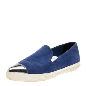 Miu Miu Blue Suede Metal Cap Toe Slip On Sneakers Size 36, Athletic Shoes & Sneakers - Luxury Closet catalog
